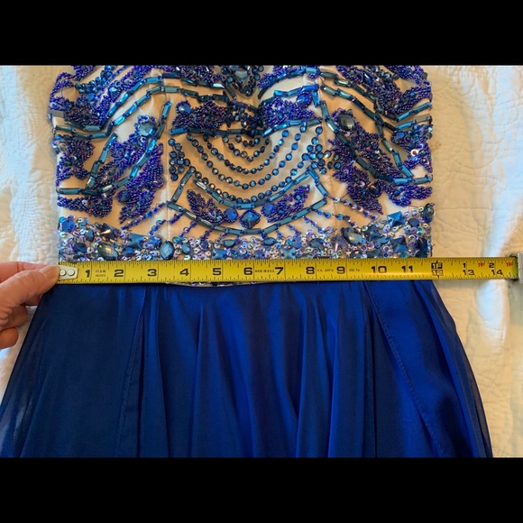 Sherri Hill Blue Prom Dress Size 0 - Picture 6 of 8